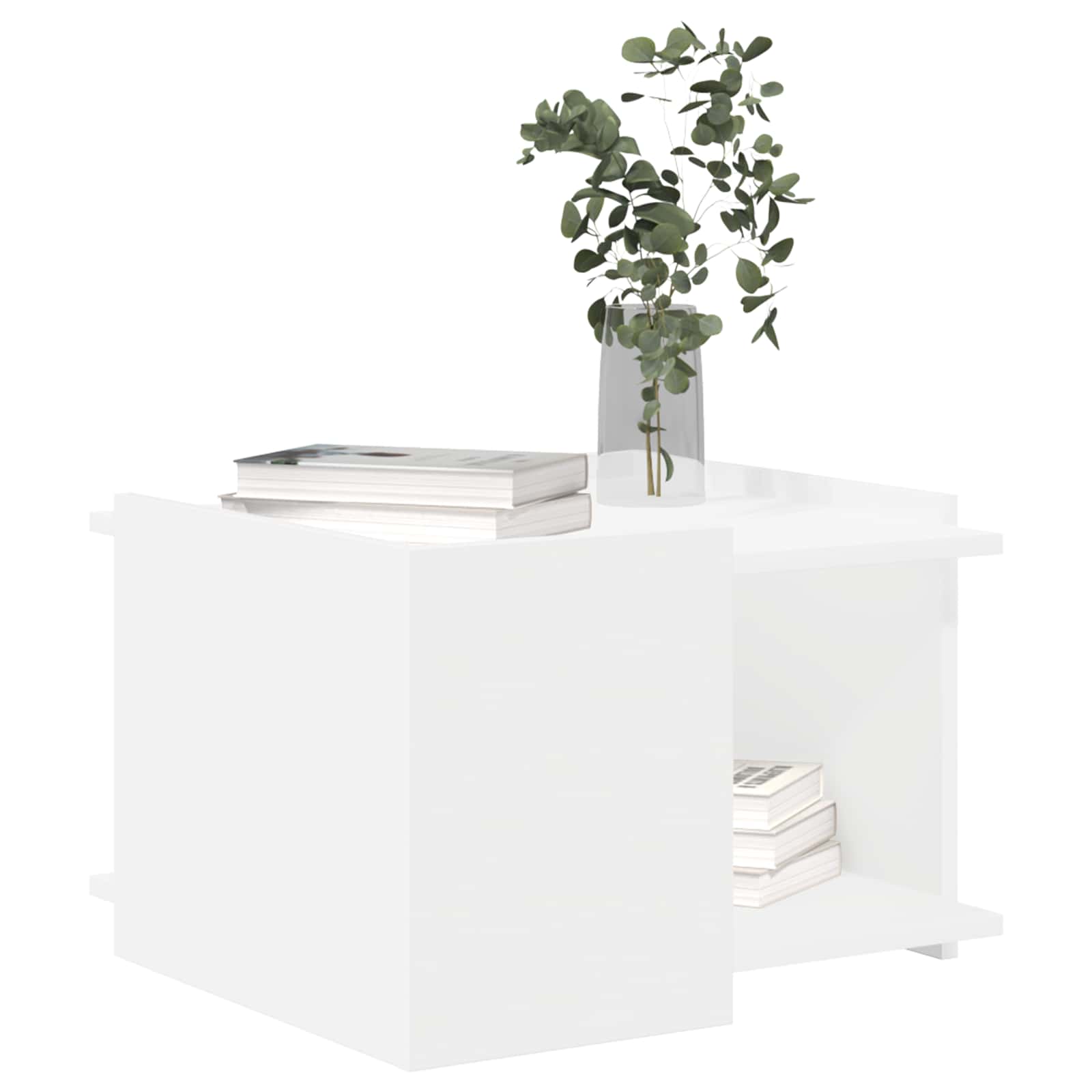 Salontafel Wit 50,5 x 50 x 33 cm Bewerkt hout