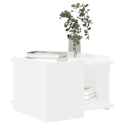 Salontafel Wit 50,5 x 50 x 33 cm Bewerkt hout