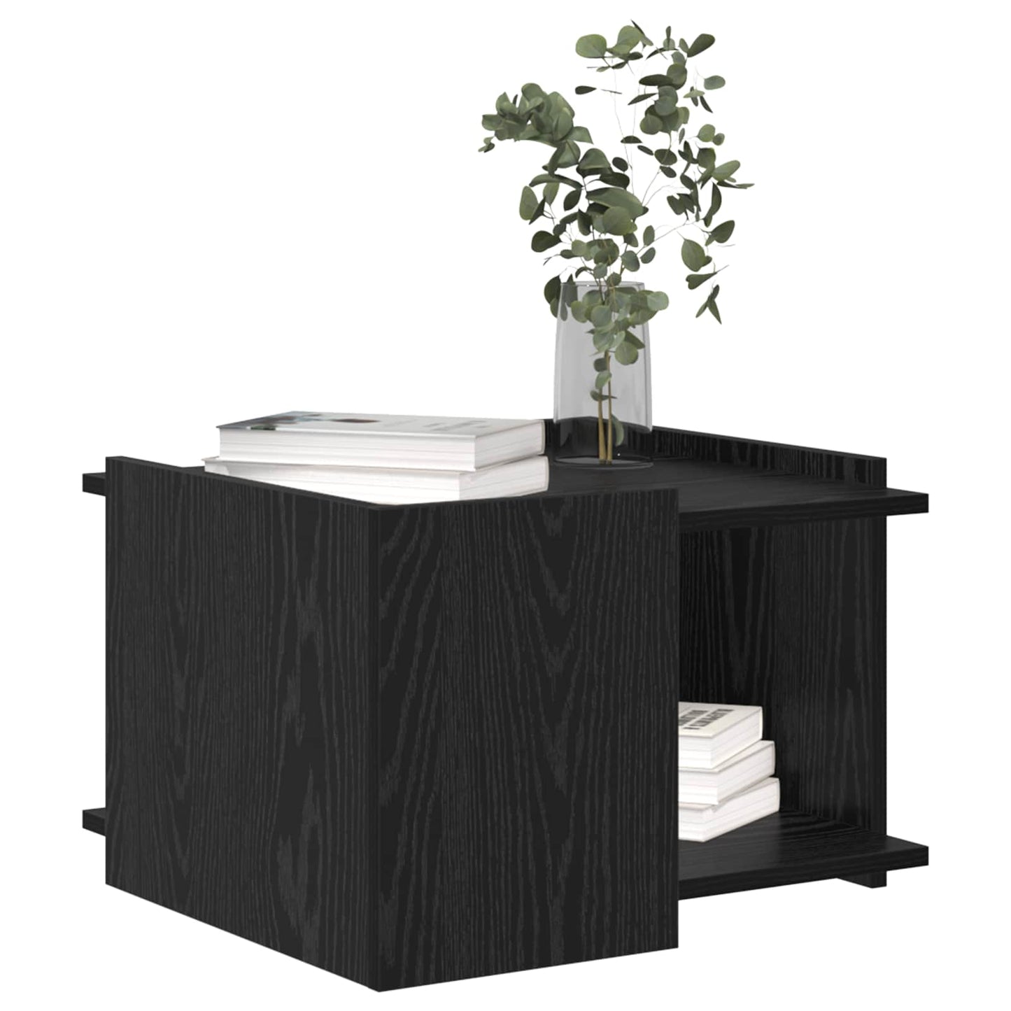 Salontafel Zwart eiken 50,5 x 50 x 33 cm Bewerkt hout