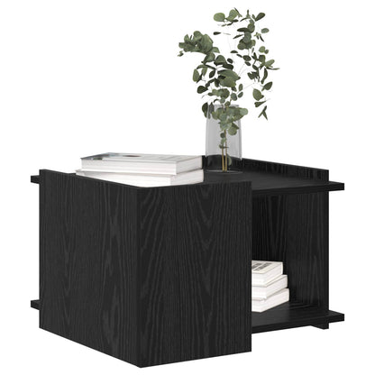 Salontafel Zwart eiken 50,5 x 50 x 33 cm Bewerkt hout
