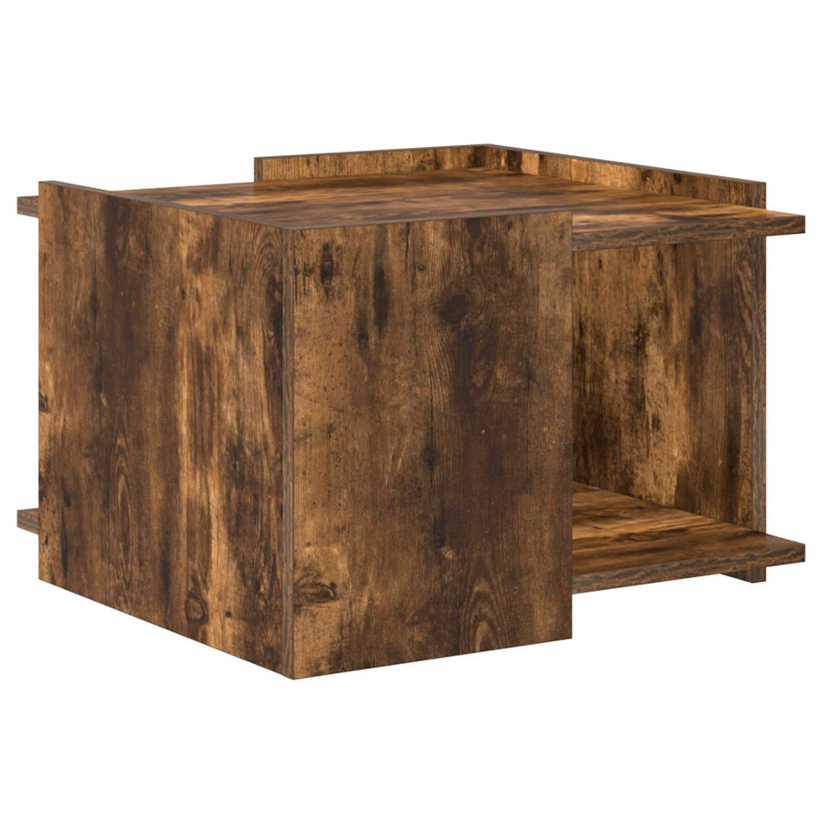 Salontafel Gerookt eiken 50,5 x 50 x 33 cm Bewerkt hout