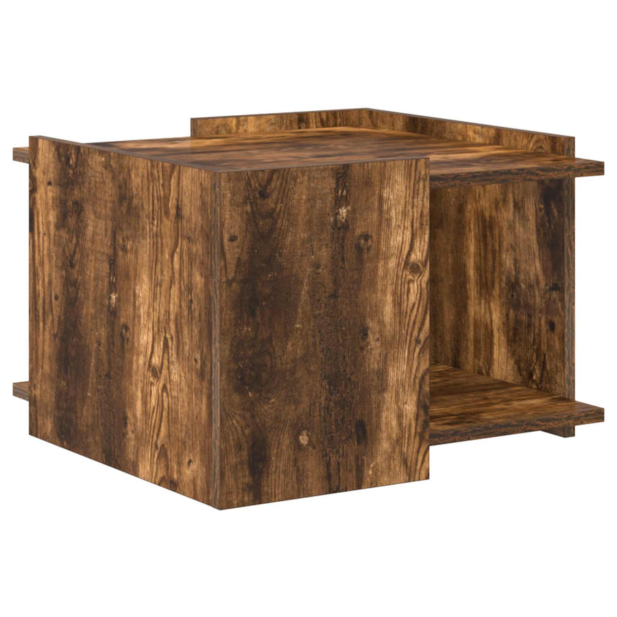 Salontafel Gerookt eiken 50,5 x 50 x 33 cm Bewerkt hout