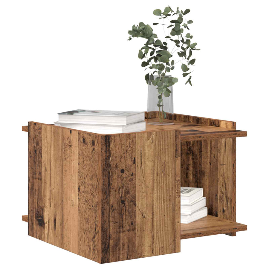 Salontafel Oud hout 50,5 x 50 x 33 cm Bewerkt hout