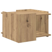 Salontafel 50,5x50x33 cm bewerkt hout artisanaal eiken