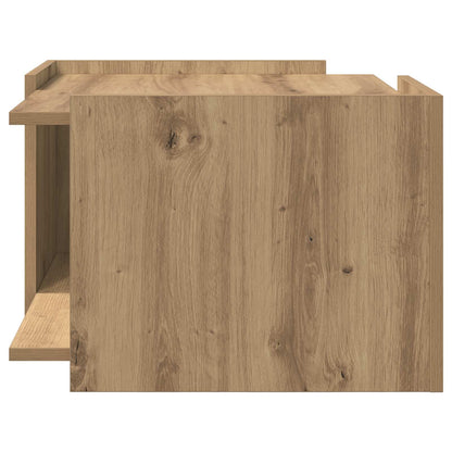 Salontafel Artisanaal eiken 50,5 x 50 x 33 cm Bewerkt hout