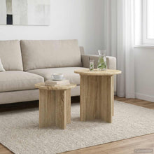 Bijzettafelset met opslag 2 pcs Sonoma Eiken Geconstrueerd hout