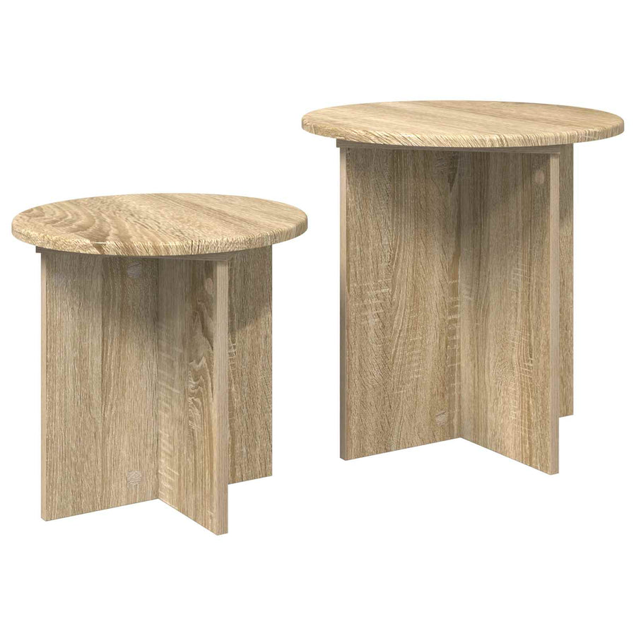 Bijzettafelset met opslag 2 pcs Sonoma Eiken Geconstrueerd hout