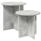 Side Table Set with Storage 2 pcs Concrete Grey Engineered wood