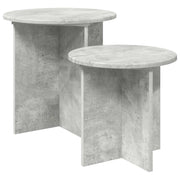 Bijzettafelset 2 stuks Ø45x45 cm en Ø37x35 cm betongrijs