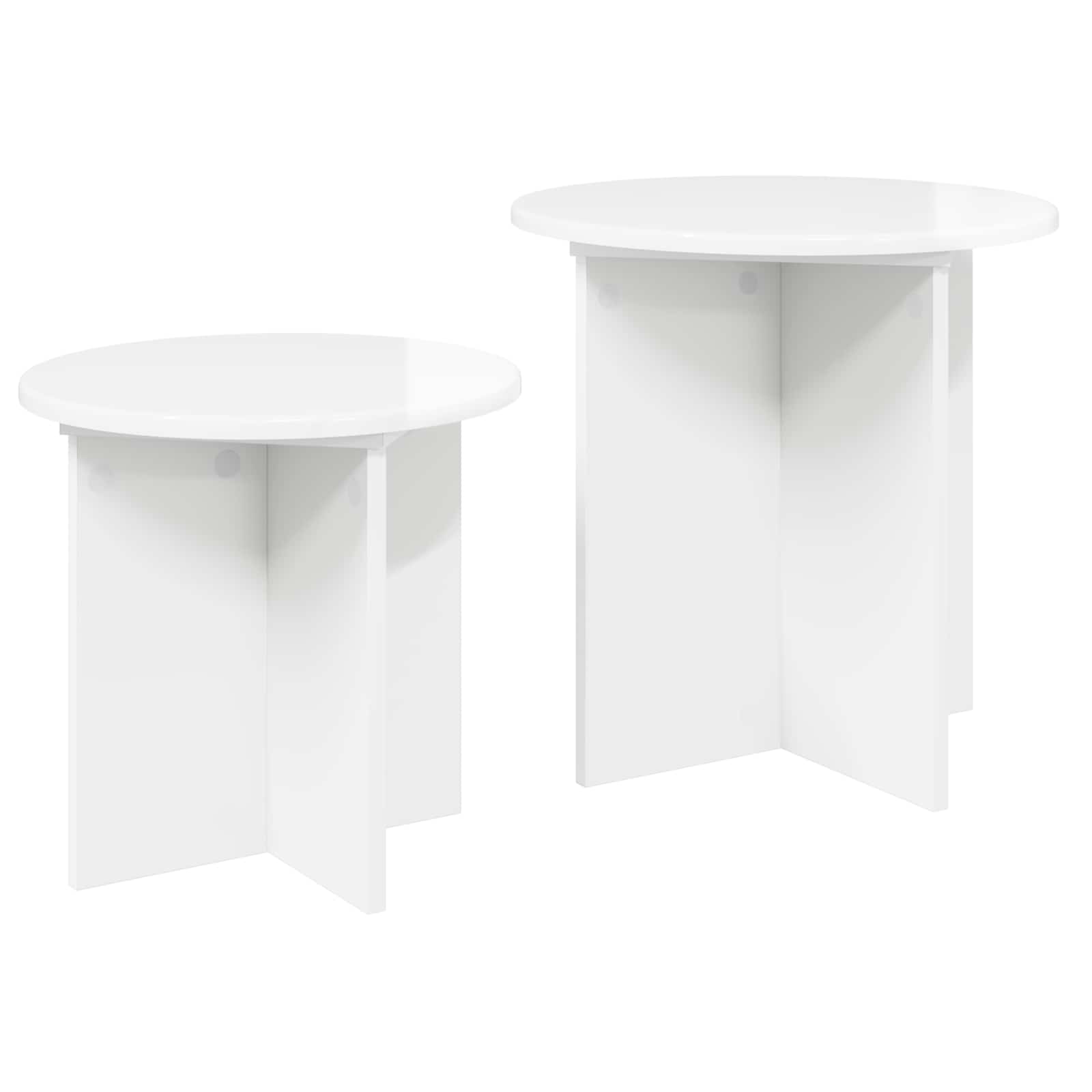 Bijzettafelset 2 pcs Hoogglans Wit Geconstrueerd hout