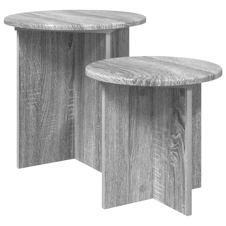 Bijzettafelset met opslag 2 pcs Grijs sonoma Geconstrueerd hout