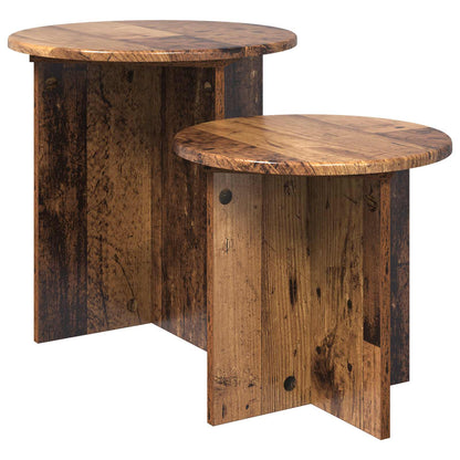 Bijzettafelset 2 pcs Oud hout Geconstrueerd hout