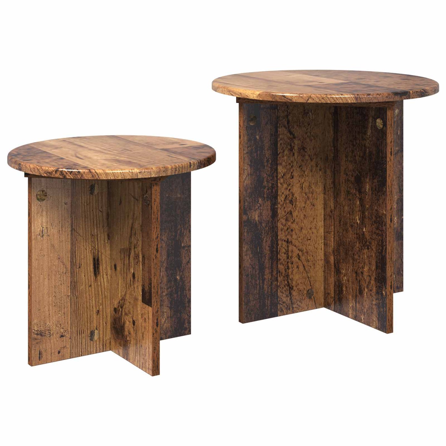 Bijzettafelset 2 pcs Oud hout Geconstrueerd hout
