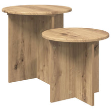 Bijzettafelset 2 pcs Artisanaal eiken Geconstrueerd hout