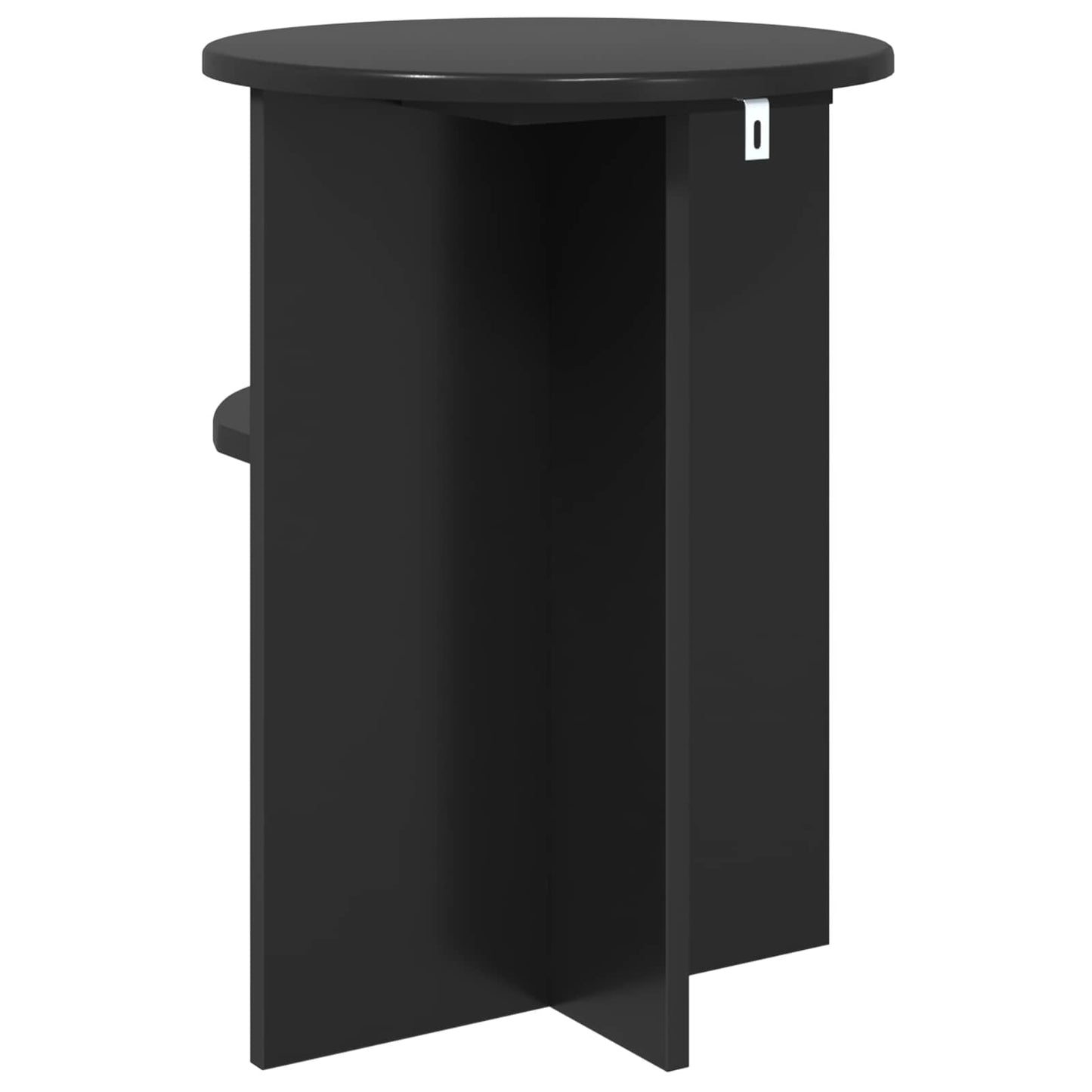 Bijzettafel met opslag Zwart eiken Ø 39,5 x 55 cm Bewerkt hout