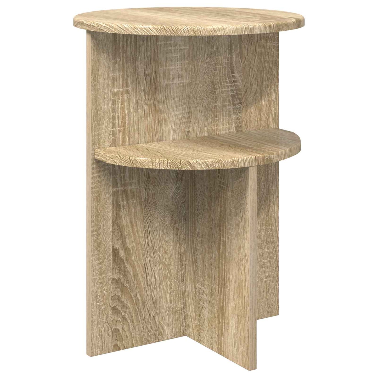 Bijzettafel met opslag Sonoma Eiken Ø 39,5 x 55 cm Bewerkt hout