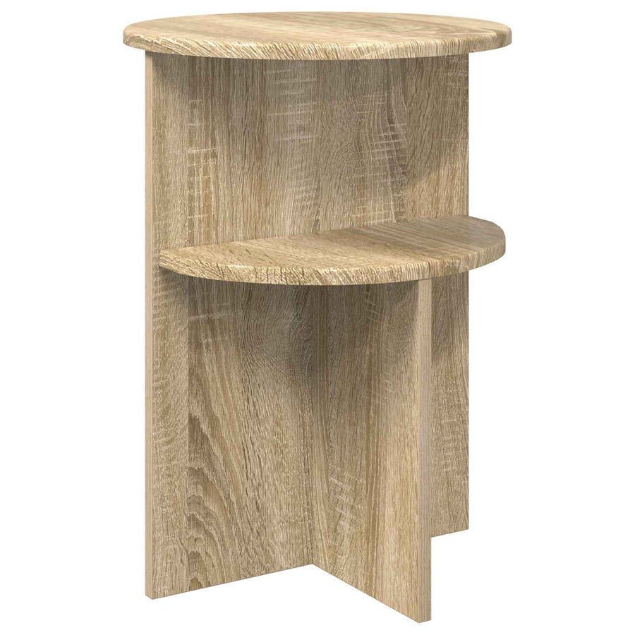 Bijzettafel met opslag Sonoma Eiken Ø 39,5 x 55 cm Bewerkt hout