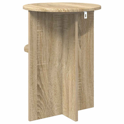 Bijzettafel met opslag Sonoma Eiken Ø 39,5 x 55 cm Bewerkt hout