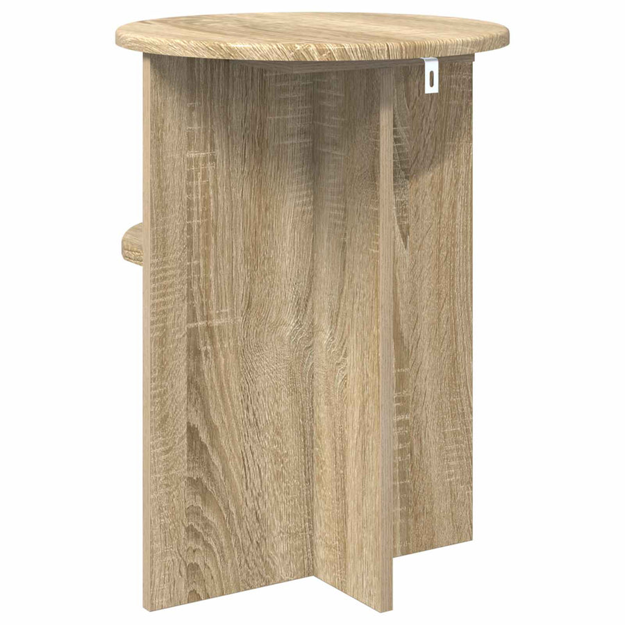 Bijzettafel met opslag Sonoma Eiken Ø 39,5 x 55 cm Bewerkt hout