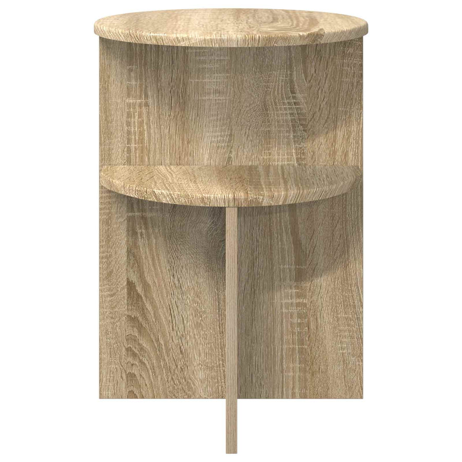 Bijzettafel met opslag Sonoma Eiken Ø 39,5 x 55 cm Bewerkt hout