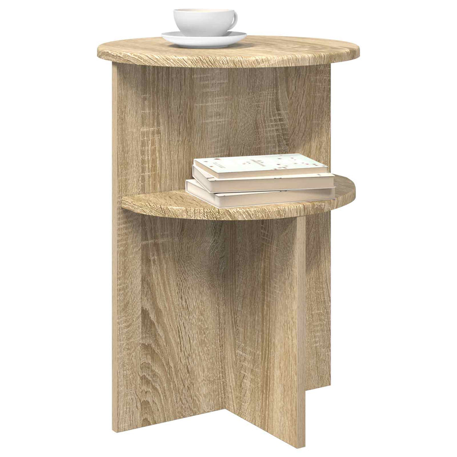 Bijzettafel met opslag Sonoma Eiken Ø 39,5 x 55 cm Bewerkt hout