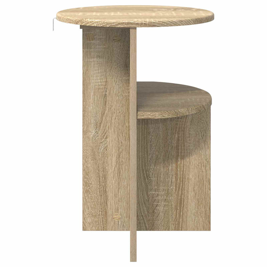 Bijzettafel met opslag Sonoma Eiken Ø 39,5 x 55 cm Bewerkt hout