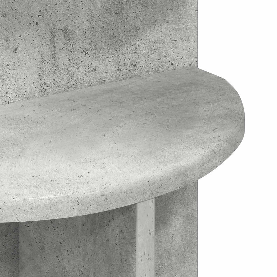 Bijzettafel met opslag Betongrijs Ø 39,5 x 55 cm Bewerkt hout