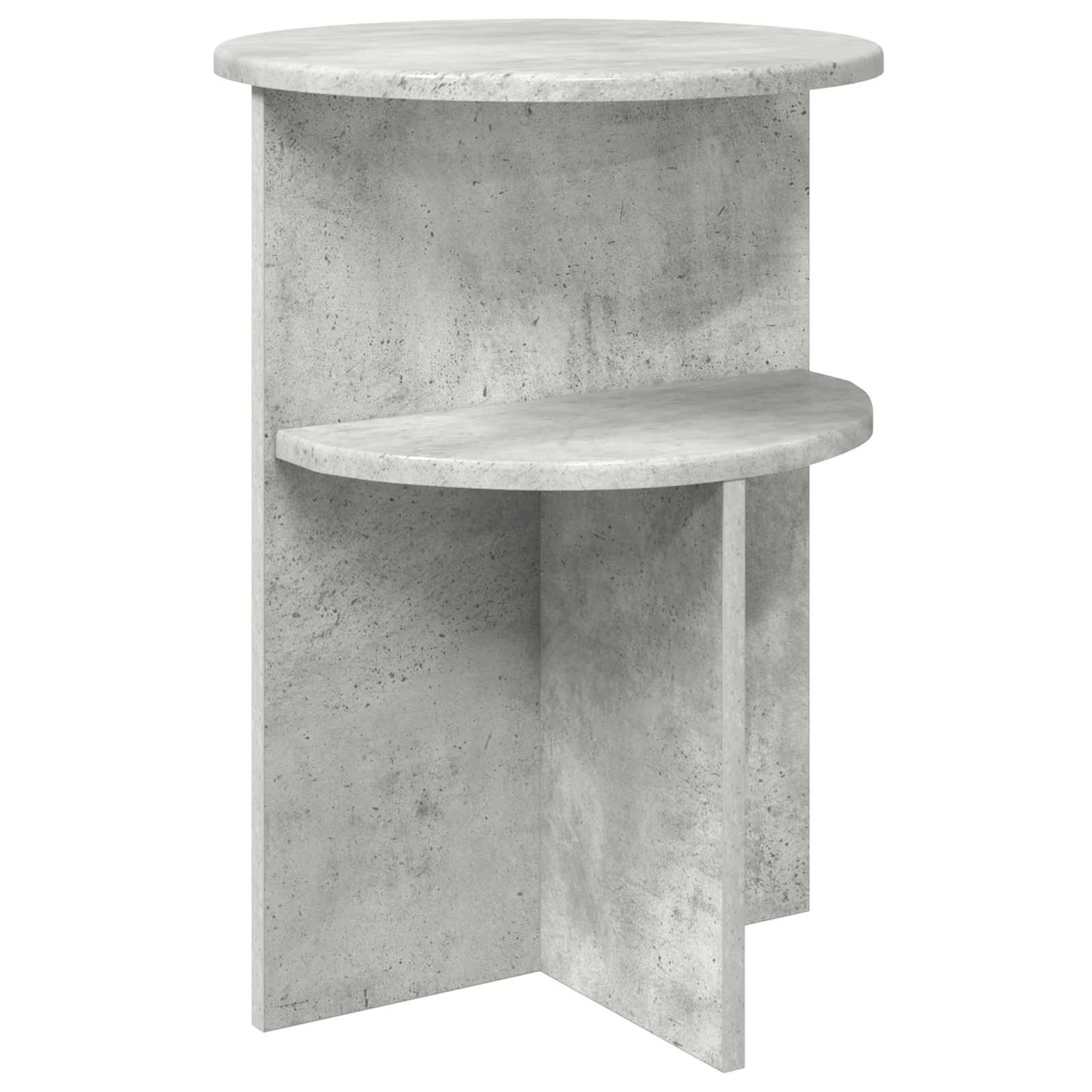 Bijzettafel met opslag Betongrijs Ø 39,5 x 55 cm Bewerkt hout