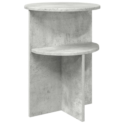 Bijzettafel met opslag Betongrijs Ø 39,5 x 55 cm Bewerkt hout