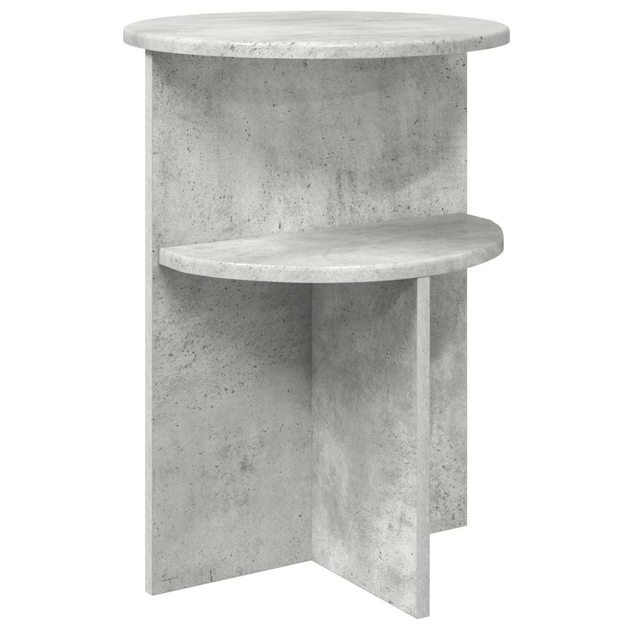 Bijzettafel met opslag Betongrijs Ø 39,5 x 55 cm Bewerkt hout