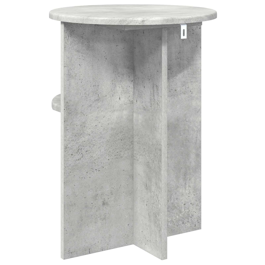 Bijzettafel met opslag Betongrijs Ø 39,5 x 55 cm Bewerkt hout