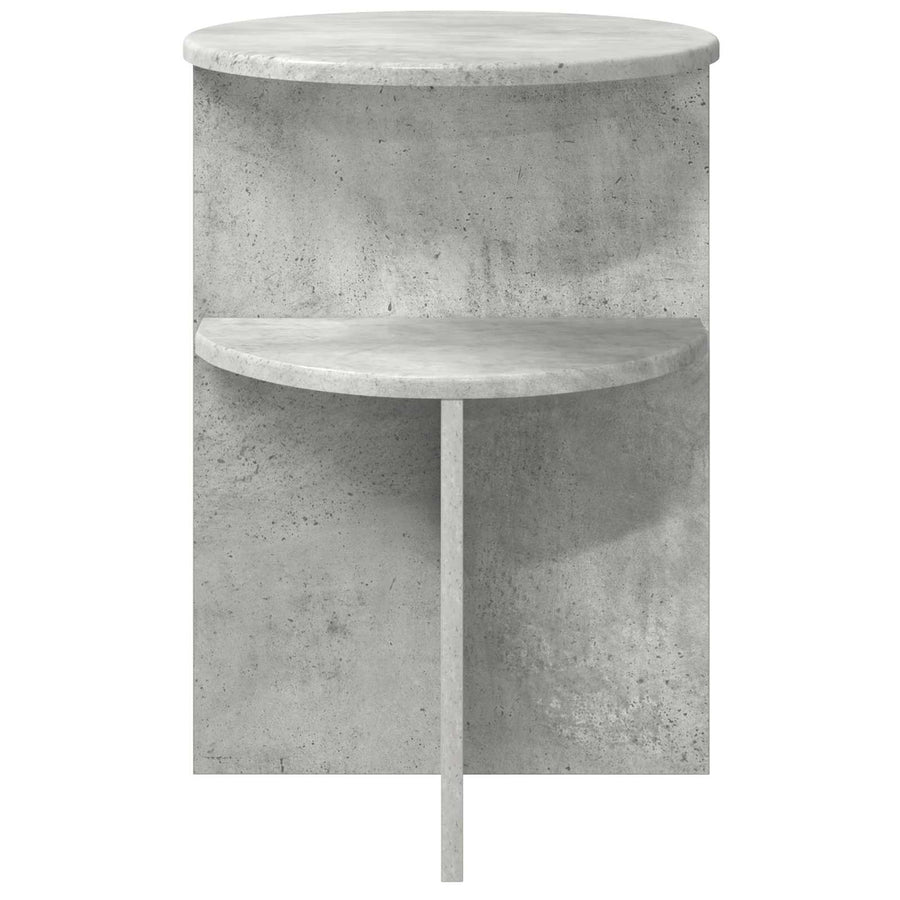 Bijzettafel met opslag Betongrijs Ø 39,5 x 55 cm Bewerkt hout