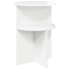 Bijzettafel Ø 39,5 x 55 cm hoogglans wit bewerkt hout