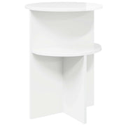 Bijzettafel Ø 39,5 x 55 cm hoogglans wit bewerkt hout