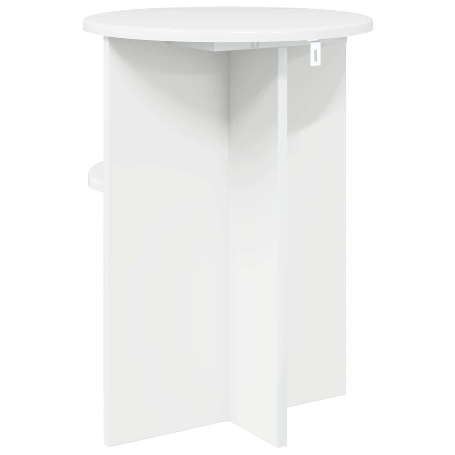 Bijzettafel Hoogglans Wit Ø 39,5 x 55 cm Bewerkt hout