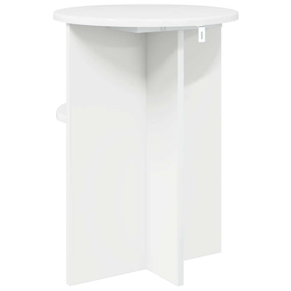 Bijzettafel Hoogglans Wit Ø 39,5 x 55 cm Bewerkt hout