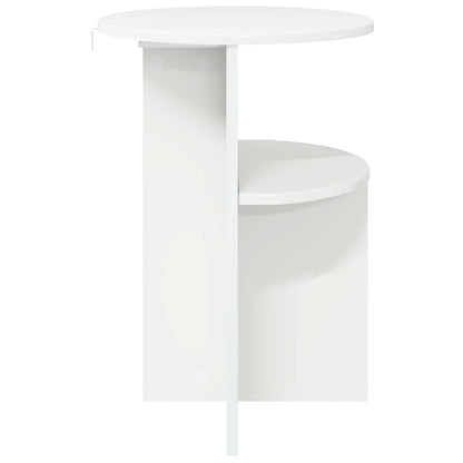 Bijzettafel Hoogglans Wit Ø 39,5 x 55 cm Bewerkt hout