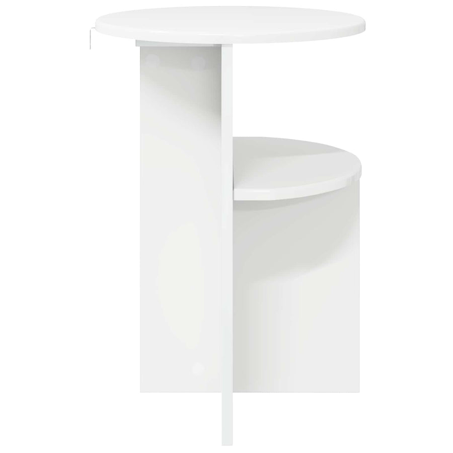 Bijzettafel Hoogglans Wit Ø 39,5 x 55 cm Bewerkt hout
