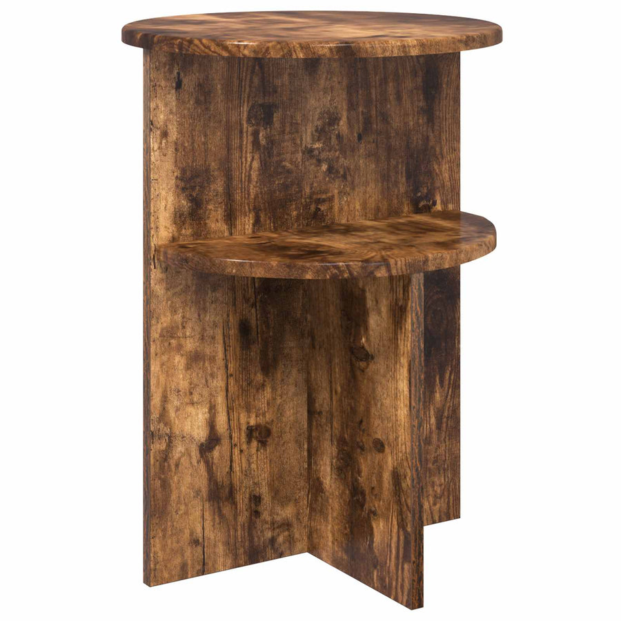 Bijzettafel Gerookt eiken Ø 39,5 x 55 cm Bewerkt hout