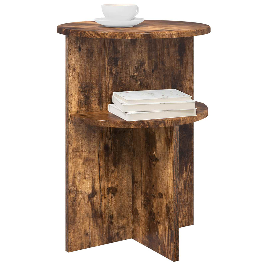 Bijzettafel Gerookt eiken Ø 39,5 x 55 cm Bewerkt hout
