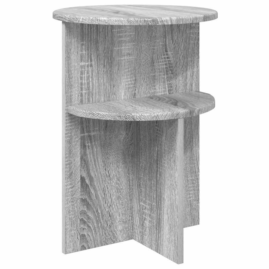 Bijzettafel met opslag Grijs sonoma Ø 39,5 x 55 cm Bewerkt hout