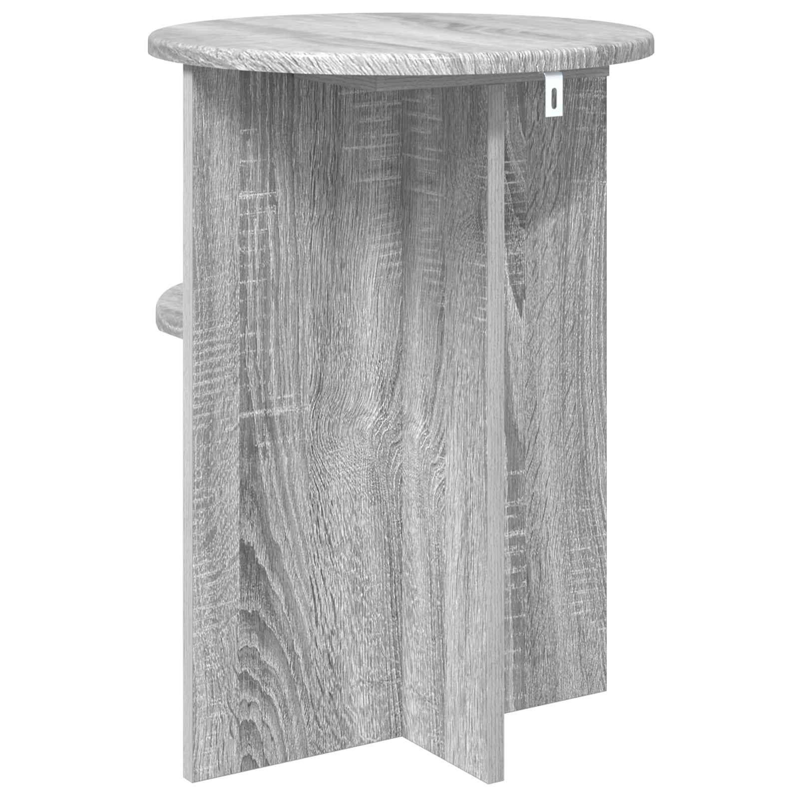 Bijzettafel met opslag Grijs sonoma Ø 39,5 x 55 cm Bewerkt hout