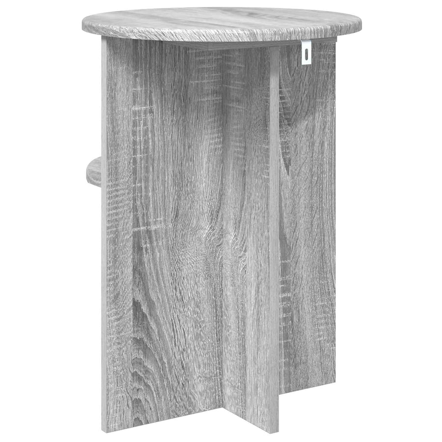 Bijzettafel met opslag Grijs sonoma Ø 39,5 x 55 cm Bewerkt hout