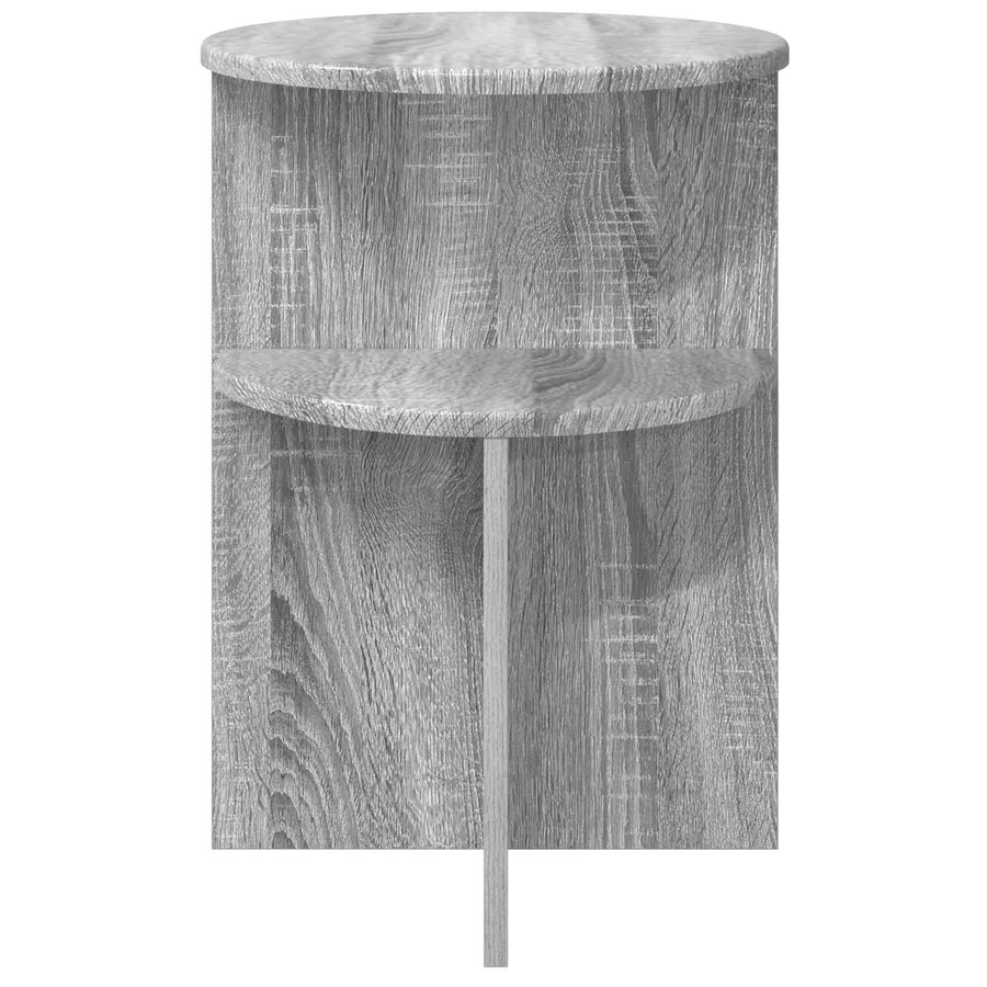 Bijzettafel met opslag Grijs sonoma Ø 39,5 x 55 cm Bewerkt hout