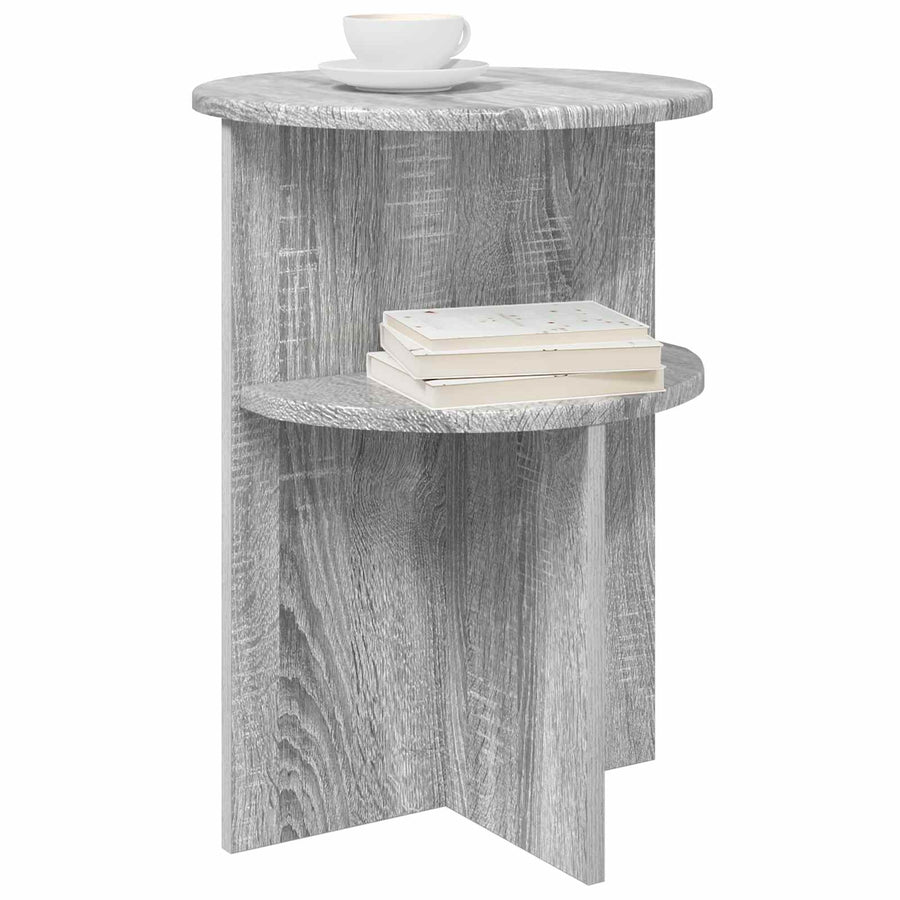 Bijzettafel met opslag Grijs sonoma Ø 39,5 x 55 cm Bewerkt hout