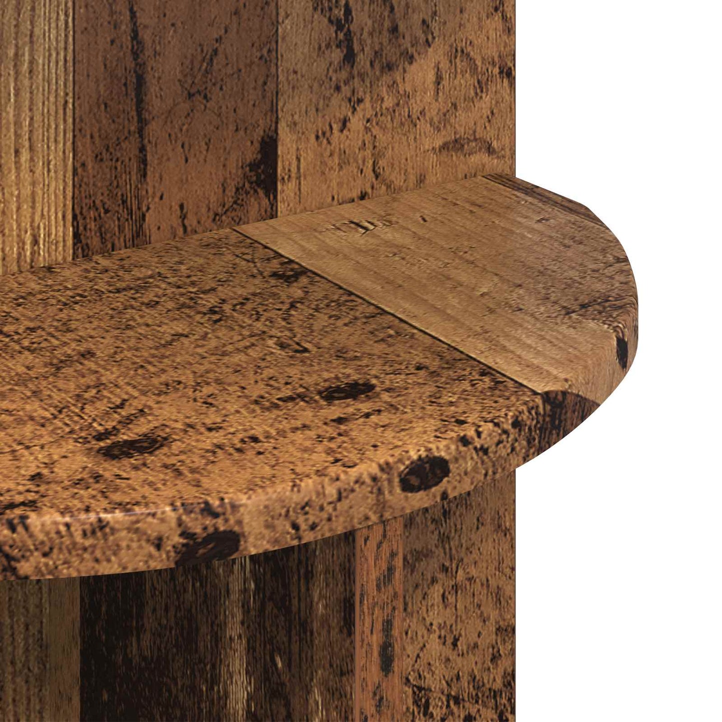 Bijzettafel met opslag Oud hout Ø 39,5 x 55 cm Bewerkt hout
