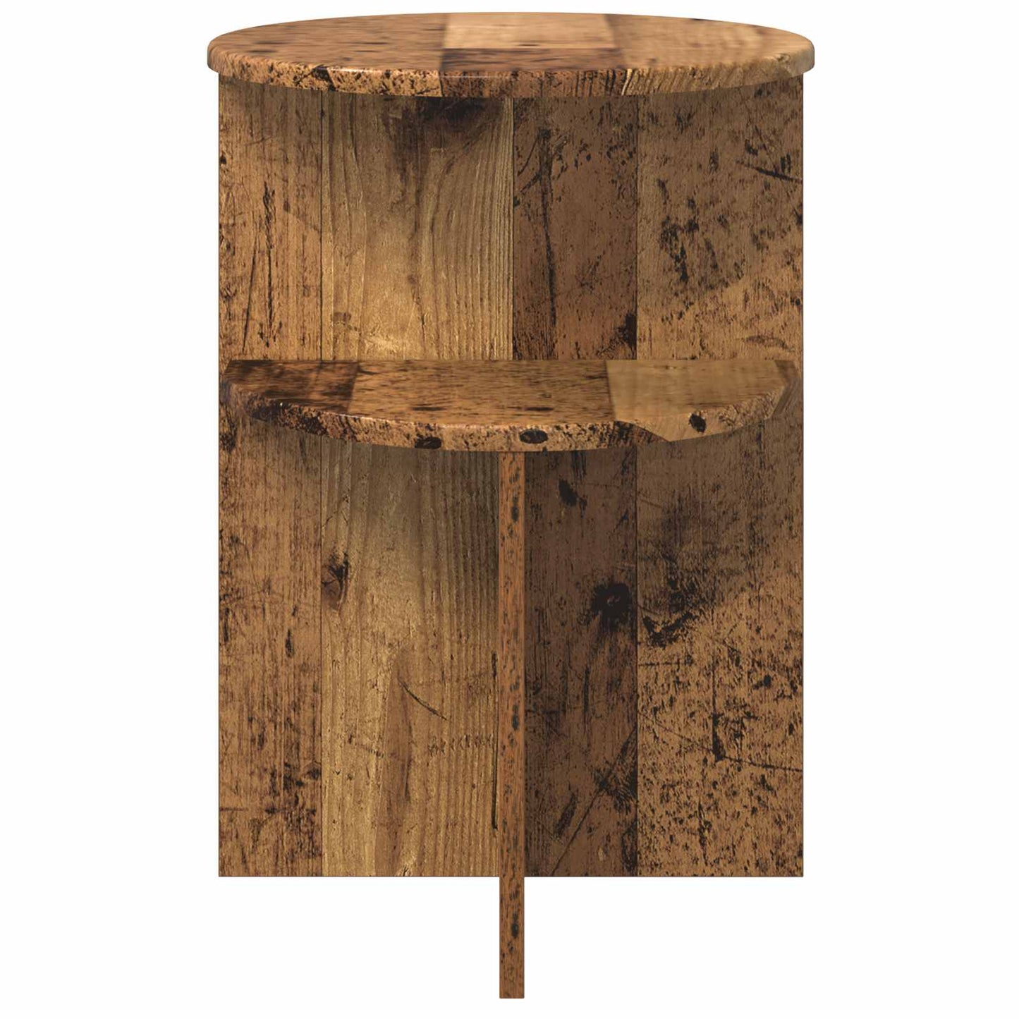 Bijzettafel met opslag Oud hout Ø 39,5 x 55 cm Bewerkt hout