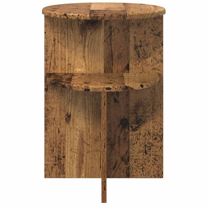 Bijzettafel met opslag Oud hout Ø 39,5 x 55 cm Bewerkt hout