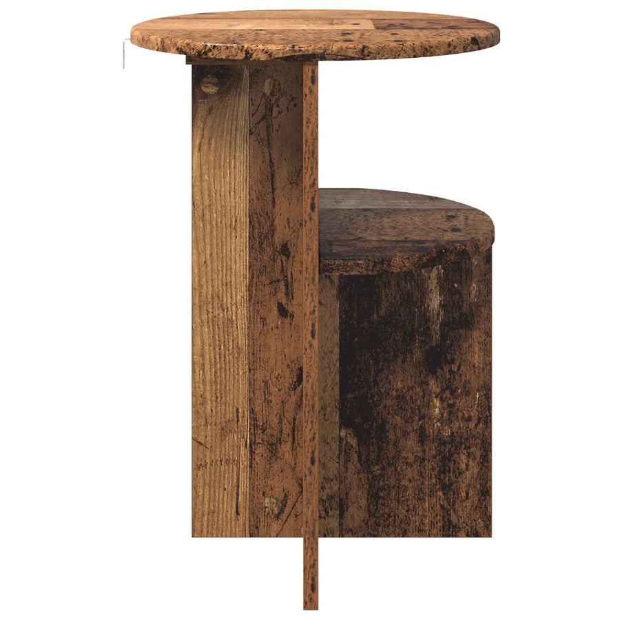 Bijzettafel met opslag Oud hout Ø 39,5 x 55 cm Bewerkt hout