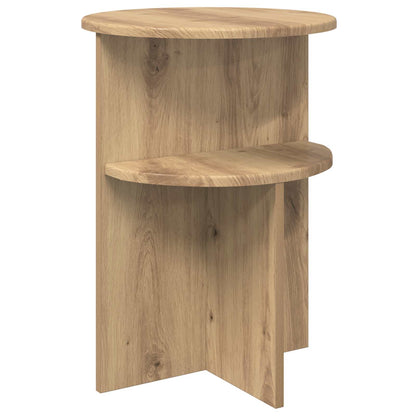Bijzettafel Artisanaal eiken Ø 39,5 x 55 cm Bewerkt hout